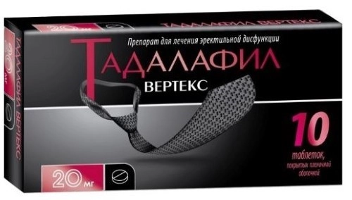 Тадалафил-Вертекс тб 20 мг № 10
