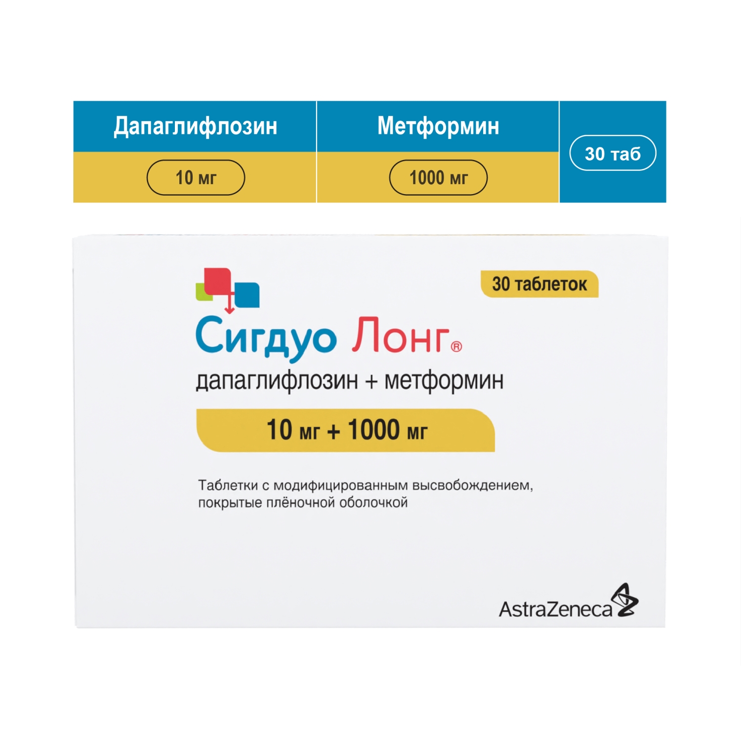 Сигдуо Лонг тб 10 мг + 1000 мг № 30