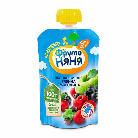 Фруто Няня Десерт Яблоко вишня рябина черная смородина 90 г