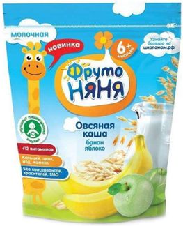 Фруто Няня Каша Овсяная с яблоком и бананом 200 г