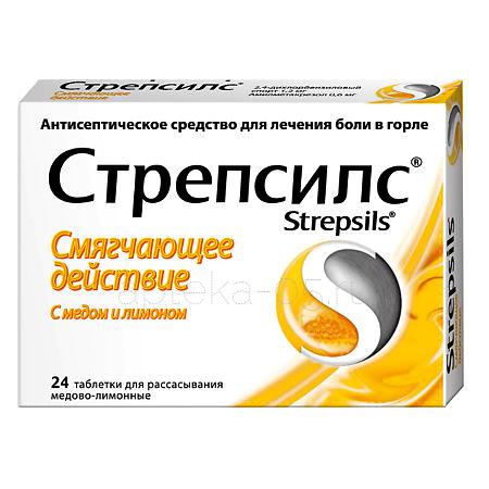 Стрепсилс (мед+лимон) тб № 24