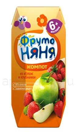 Фруто Няня Компот из яблок и клубники 200 мл