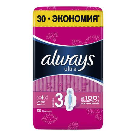 Always Прокладки Ultra Super Quatro 30шт ароматизированные