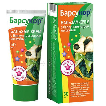 Барсукор бальзам-крем детский массажный с барсучьим жиром 50 мл (Дина+)