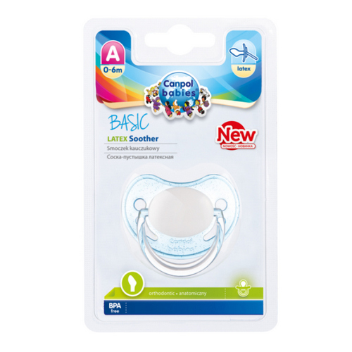 Canpol Пустышка латекс.анатом. Basic 0-6 22/425