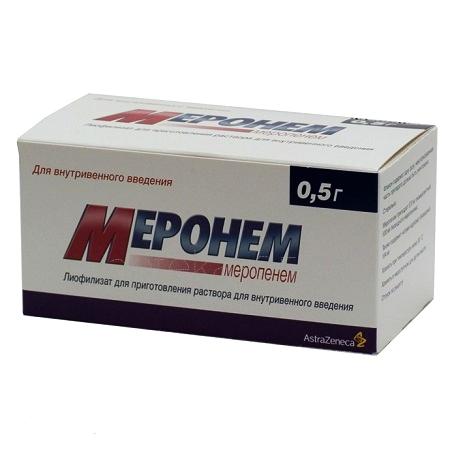 Меронем порошок фл 500 мг № 10