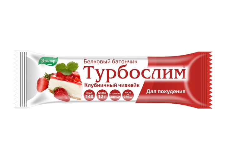 Турбослим Белк батончик (клубничный чизкейк) 50 г (Эвалар)