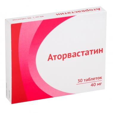 Аторвастатин тб 40 мг № 30 (Озон)