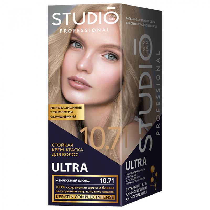 Studio professional Ultra крем-краска 10.71 Жемчужный блонд