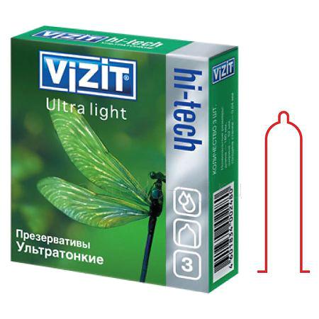 Презервативы Vizit Hi-tech  Ultra Light (ультратонкие) №  3