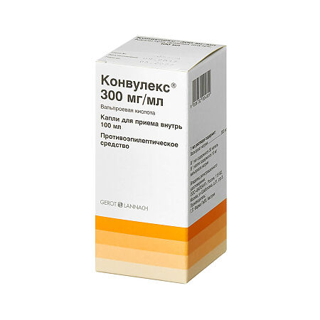 Конвулекс капли 300 мг/мл 100 мл