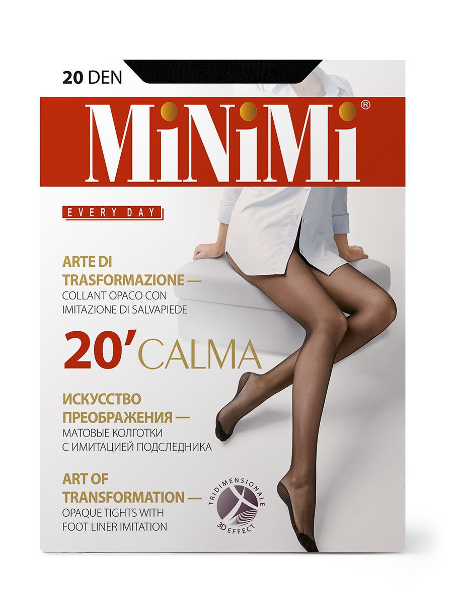 Колготки Minimi Calma 20 с имитацией подследника (2, nero)