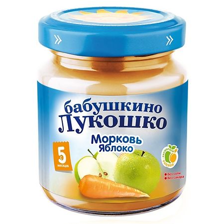 Бабушкино Лукошко Пюре 100 г Яблоко морковь
