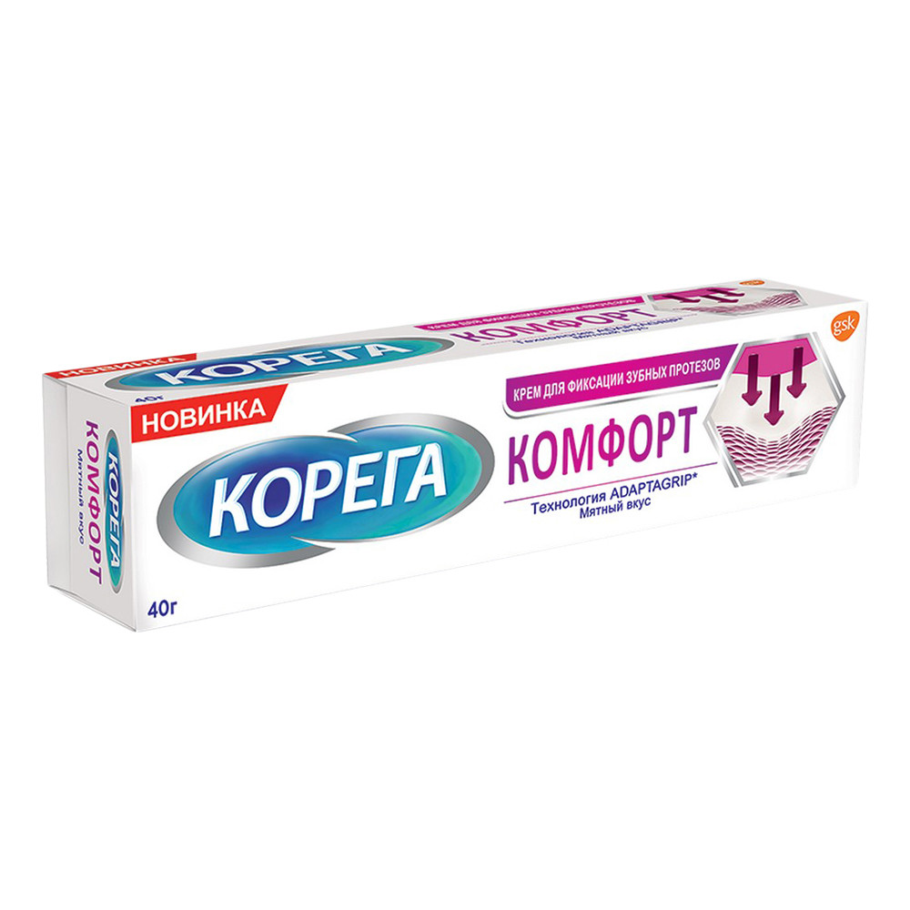 Корега крем для зубных протезов Максимальная фиксация+комфорт 40 г